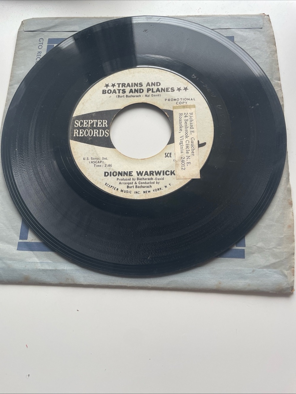 Dionne Warwick - Trains And Boats And Planes, 7", (Vinyl)